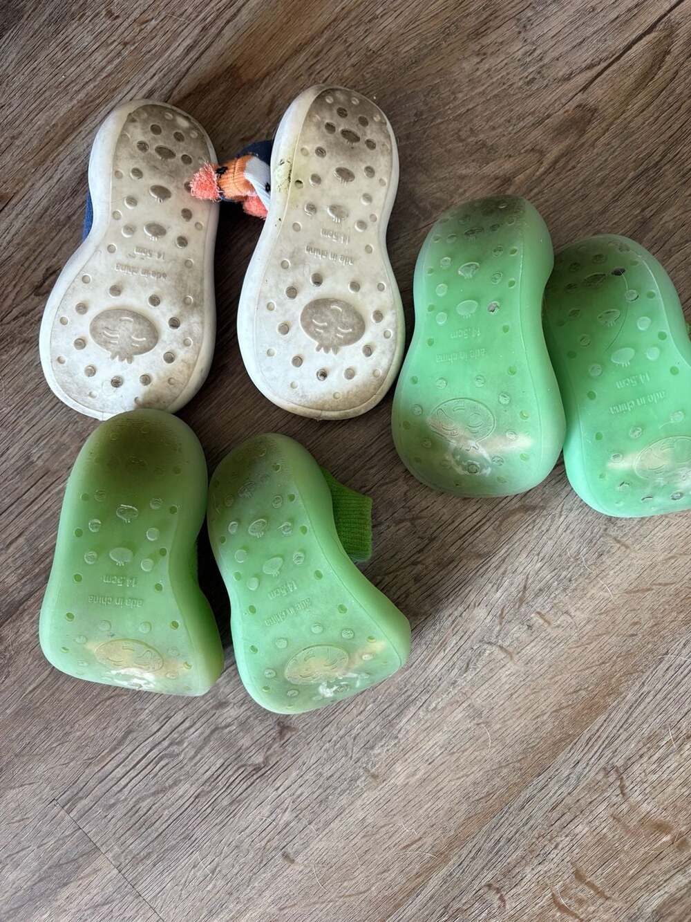 Baby Toddler Walking Sock Shoes Bundle 3 Pairs Fox & Green Size XXL 14.5cm - Picture 2 of 2
